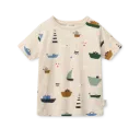 T-shirt Apia Printed Shortsleeve Sailing Sandy - Liewood