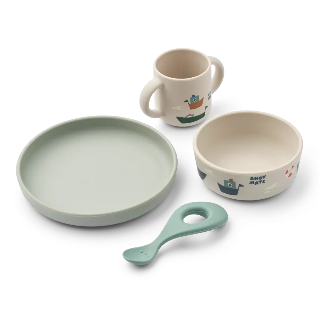Baby Dinnerware Set Vivi Sailing Sandy - Liewood