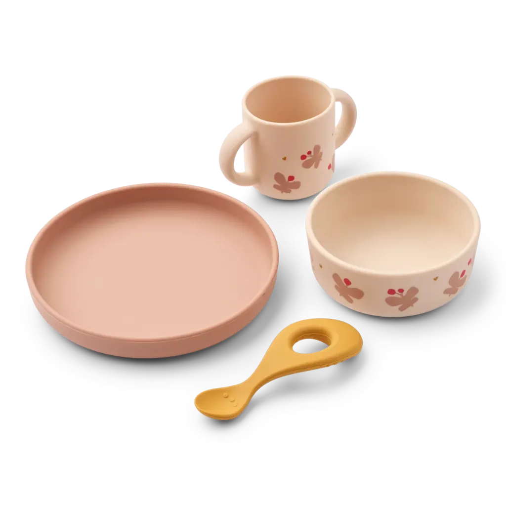Ensemble de vaisselle pour bébé Vivi Butterfly Apple blossom - Liewood