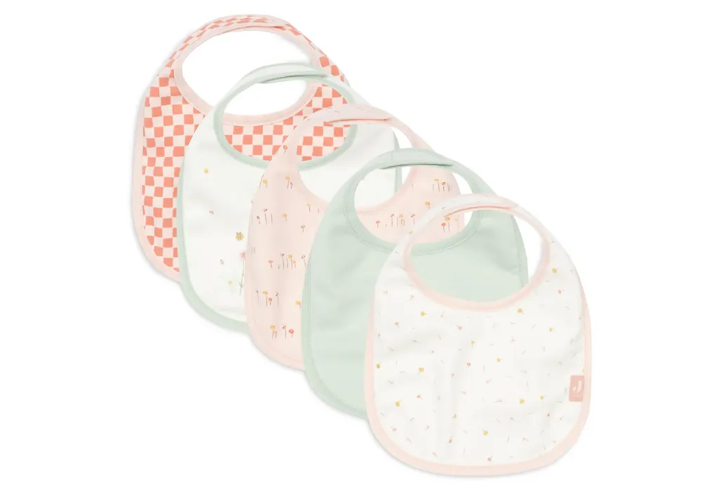 Set of 5 Waterproof Jersey Bibs Pretty Picnic - Jollein