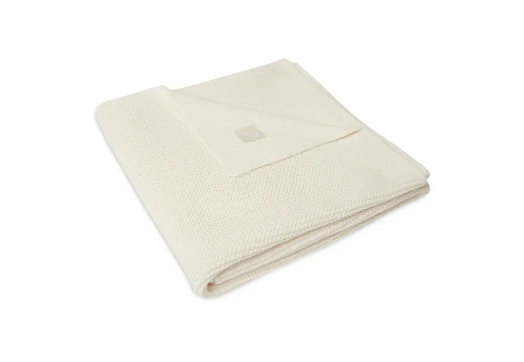 Crib Blanket 75x100cm Basic knit Ivory - Jollein