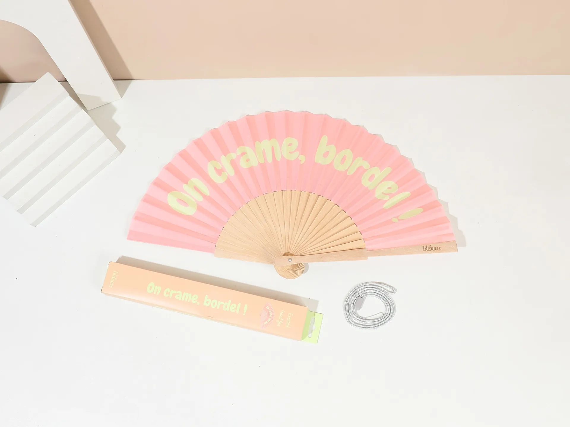 Wooden Fan 23 cm On crame, bordel ! - Inès Delaure