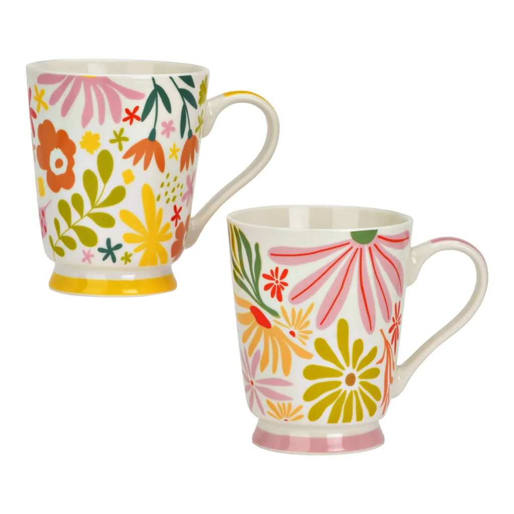 Mug en porcelaine Fleurs Jaune en porcelaine -Wurm