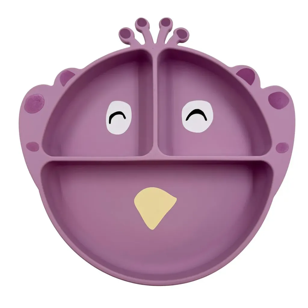 Assiette avec ventouse en silicone et compartiments Mrs. Peacock - Trixie