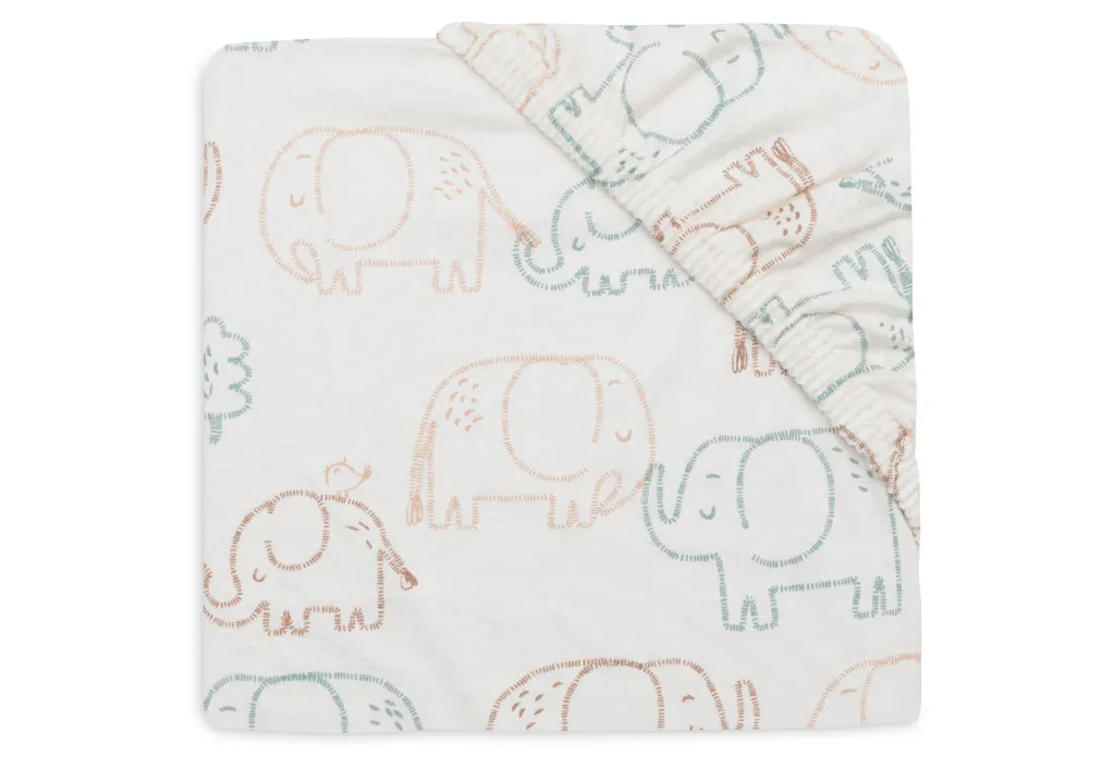 Drap-housse Jersey Elephant Tales 40/50 x 80/90 cm - Liste de naissance d'Adèle Moreau et Nicolas De Moor