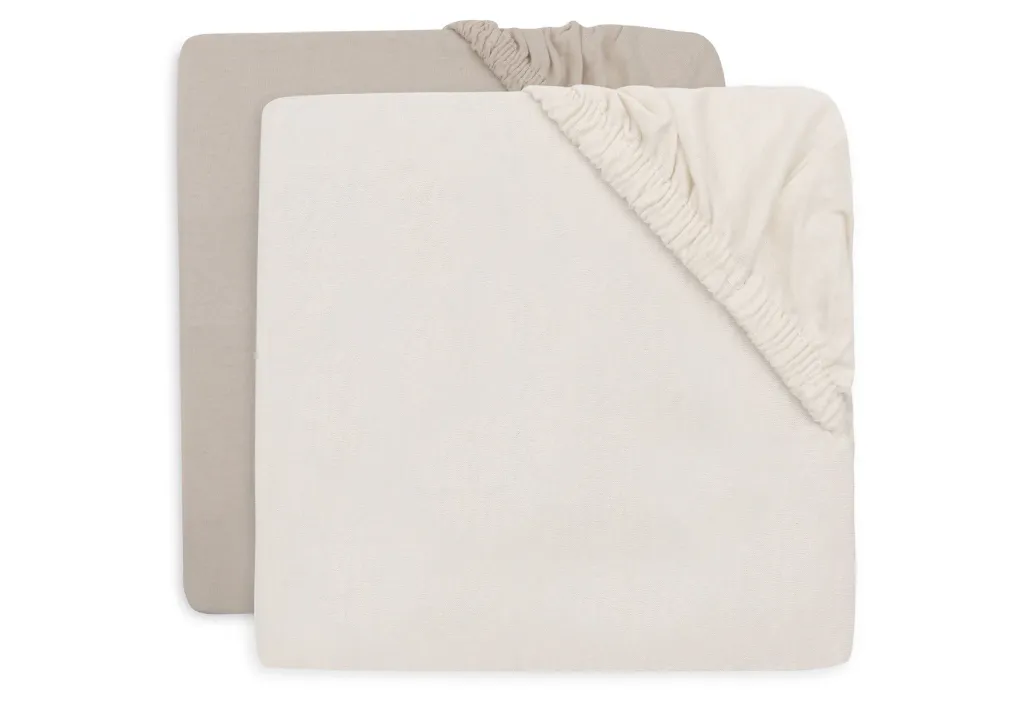 [LISTENAISSANCEADELEETNICOLAS14] Drap-housse Jersey 2 Unités Oatmeal & Sand - Liste de naissance d'Adèle Moreau et Nicolas De Moor