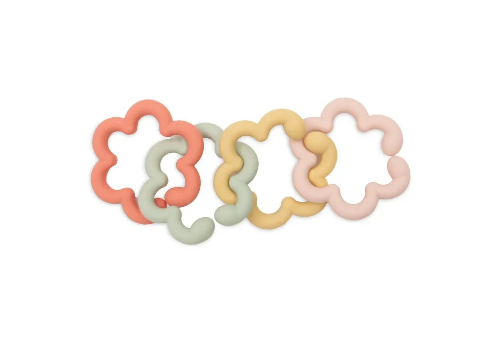 [LISTENAISSANCEHELENEETSIMON35] Jeu d'anneaux Silicone Flowers - Liste de naissance d'Hélène Pollart et Simon Sabbatini