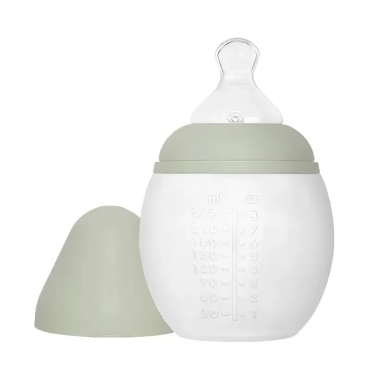 Biberon Anti-colique En Silicone BibRond 240ml Sauge - Elhée