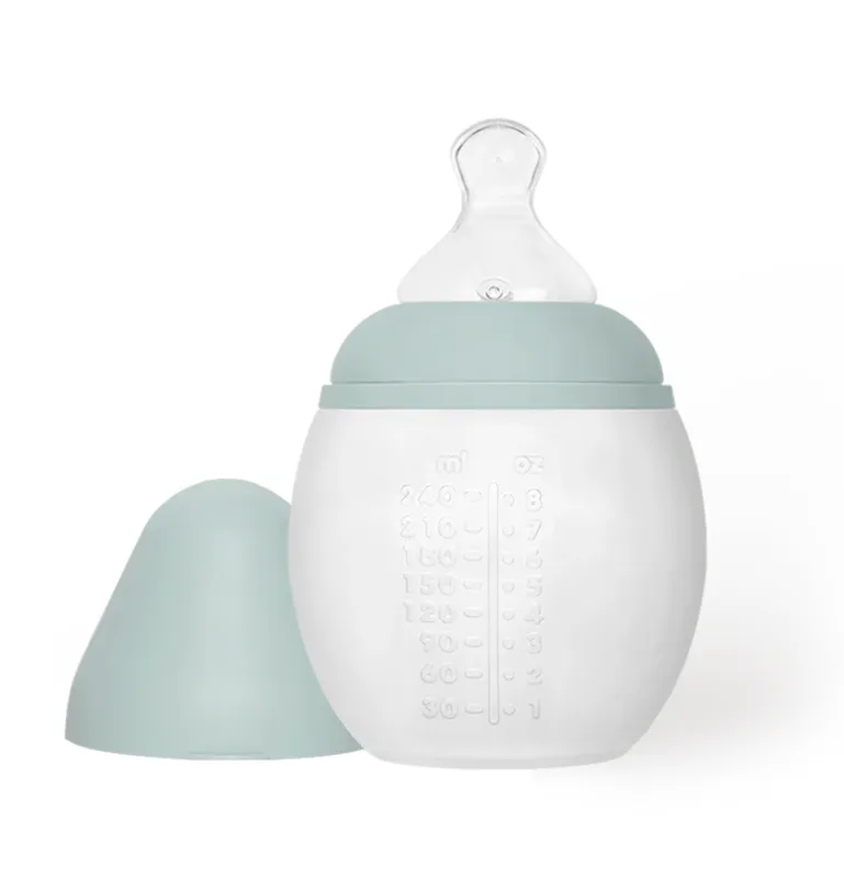 [LISTENAISSANCEADELEETNICOLAS30] Biberon Anti-colique En Silicone BibRond 240ml Ivy Green - Liste de naissance d'Adèle Moreau et Nicolas De Moor