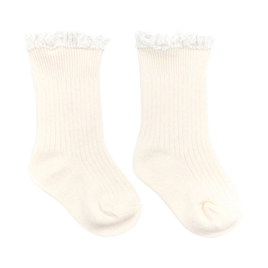 Chaussettes Bimba en bambou avec dentelle Bianco 3-6 mois - Liste Hélène
