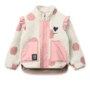 Veste Noam with Frill Spot dot Sandy Rose blush mix - Liewood