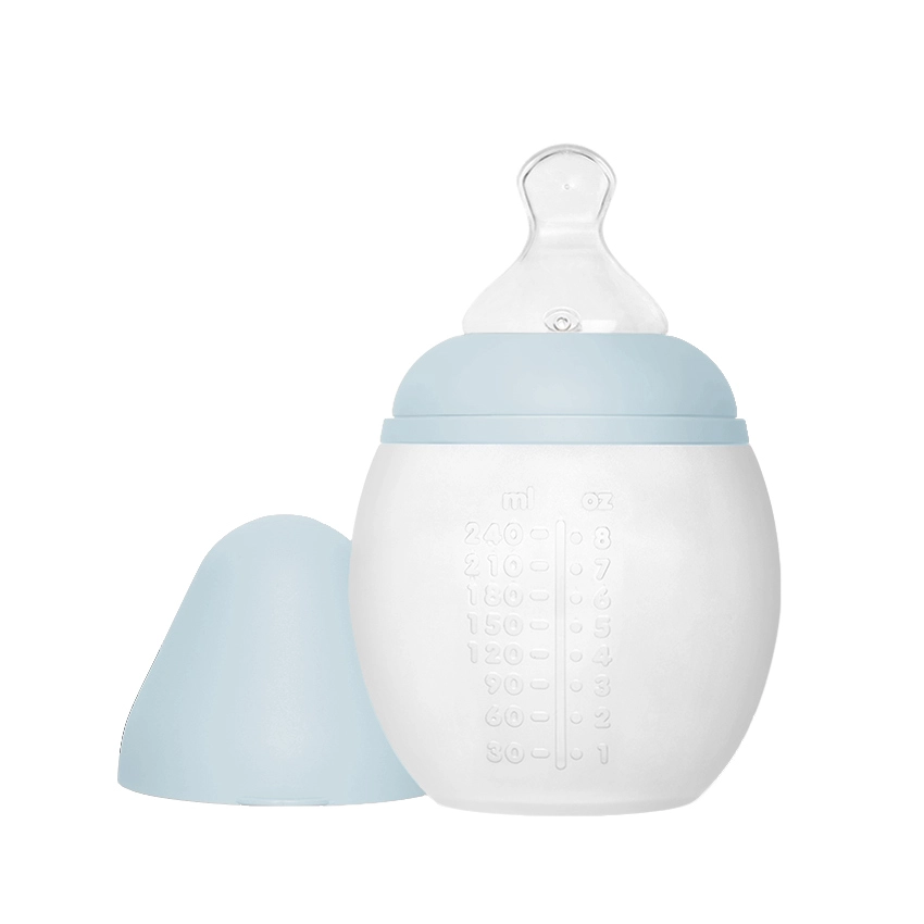 Biberon Anti-colique En Silicone BibRond 240ml Blue Pale - Elhée