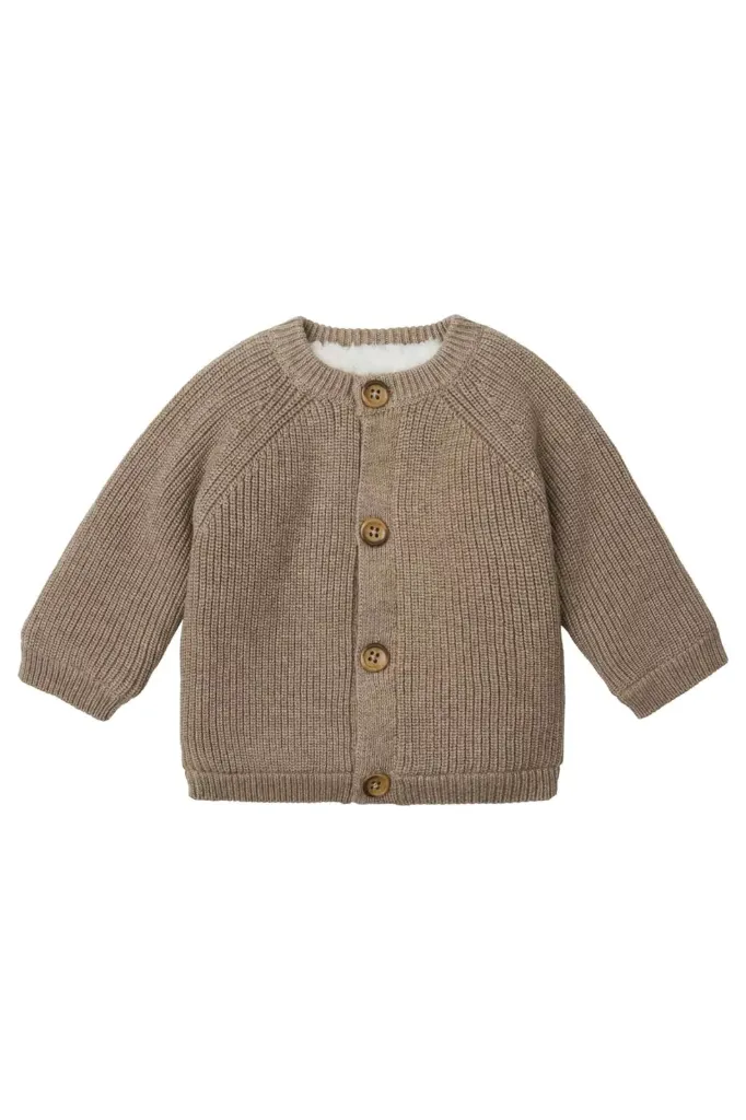 Cardigan Nevers Taupe Mélange Unisex knit - Noppies
