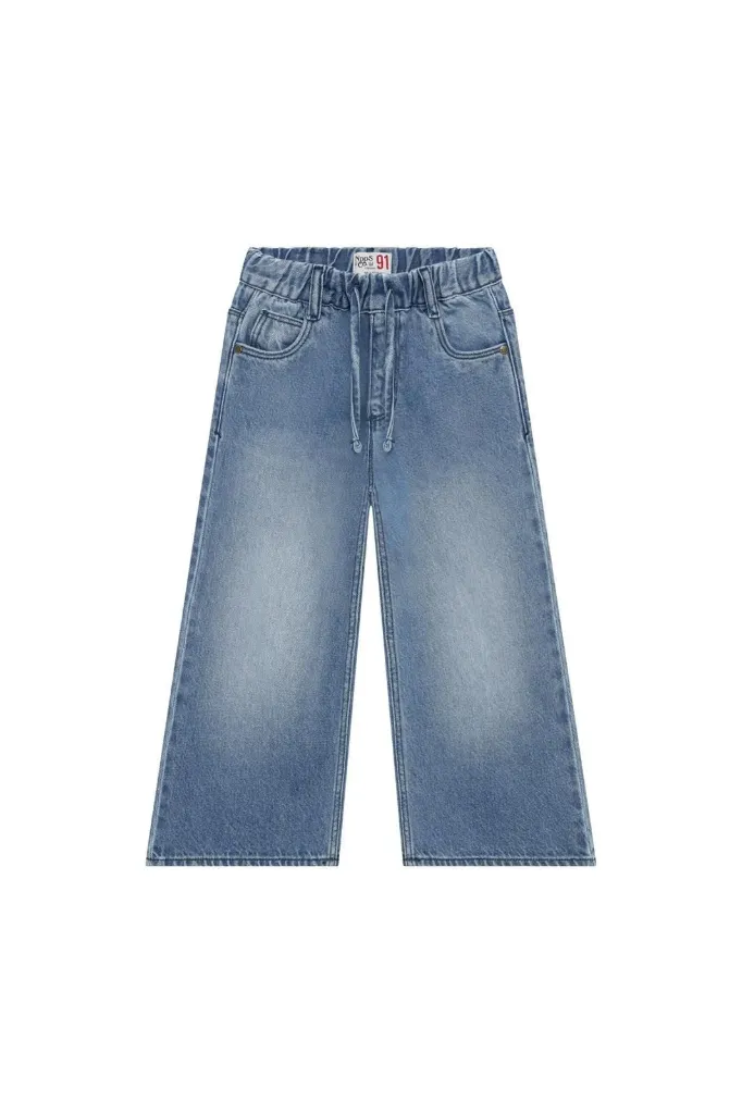 Jeans Washed Blue wide leg fit long - Noppies