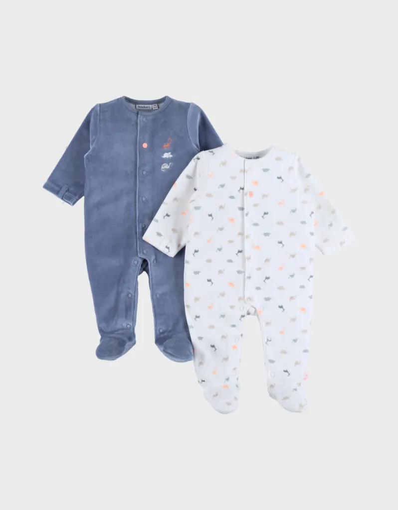 Lot de 2 Pyjamas Velours Dino - Noukies (9 mois)