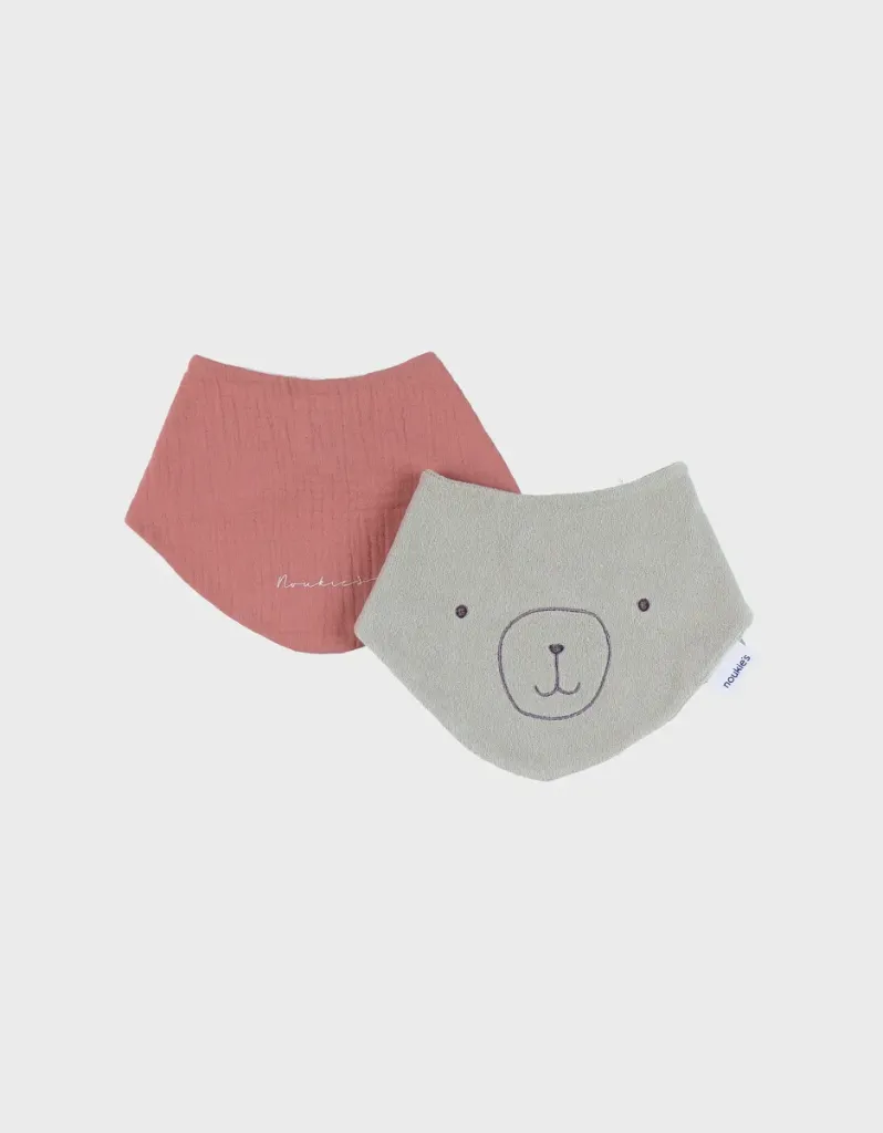 Set 2 Bavoirs Bandana Eponge & Mousseline - Noukies