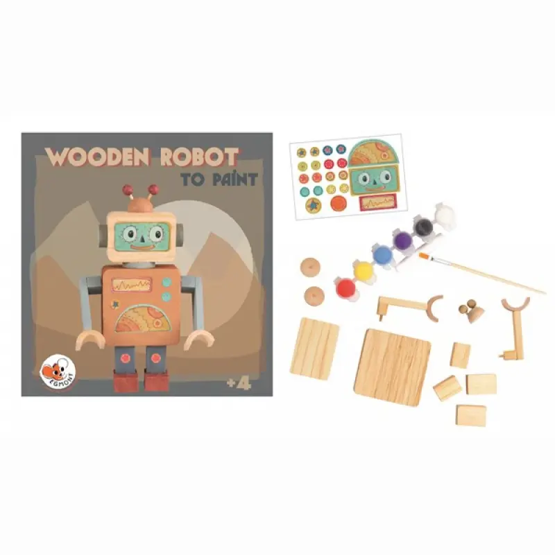 Robot en bois à peindre - Liste de cadeaux d'anniversaire de Maël