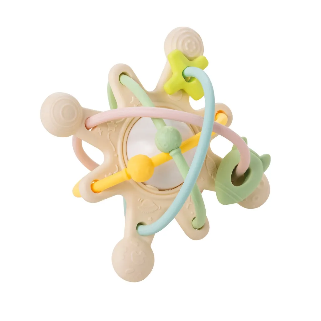 Galaxy Silicone Teether with Rattle Pastel - Nattou
