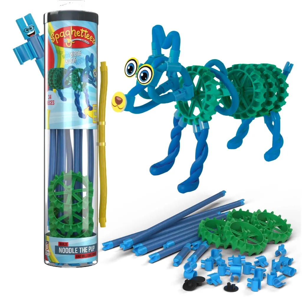 Spaghetteez Noodle The Pup ensemble de construction flexible 34 pièces - Clics Toys