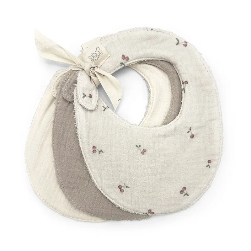 Set van 3 Slabbetjes Cherries - Babyshower