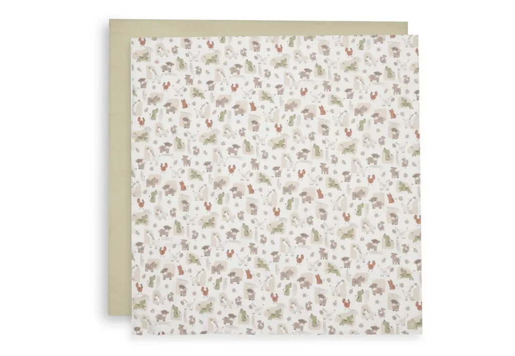 Duo de Langes en gaze de Coton 115x115cm Barn Buddies - Jollein