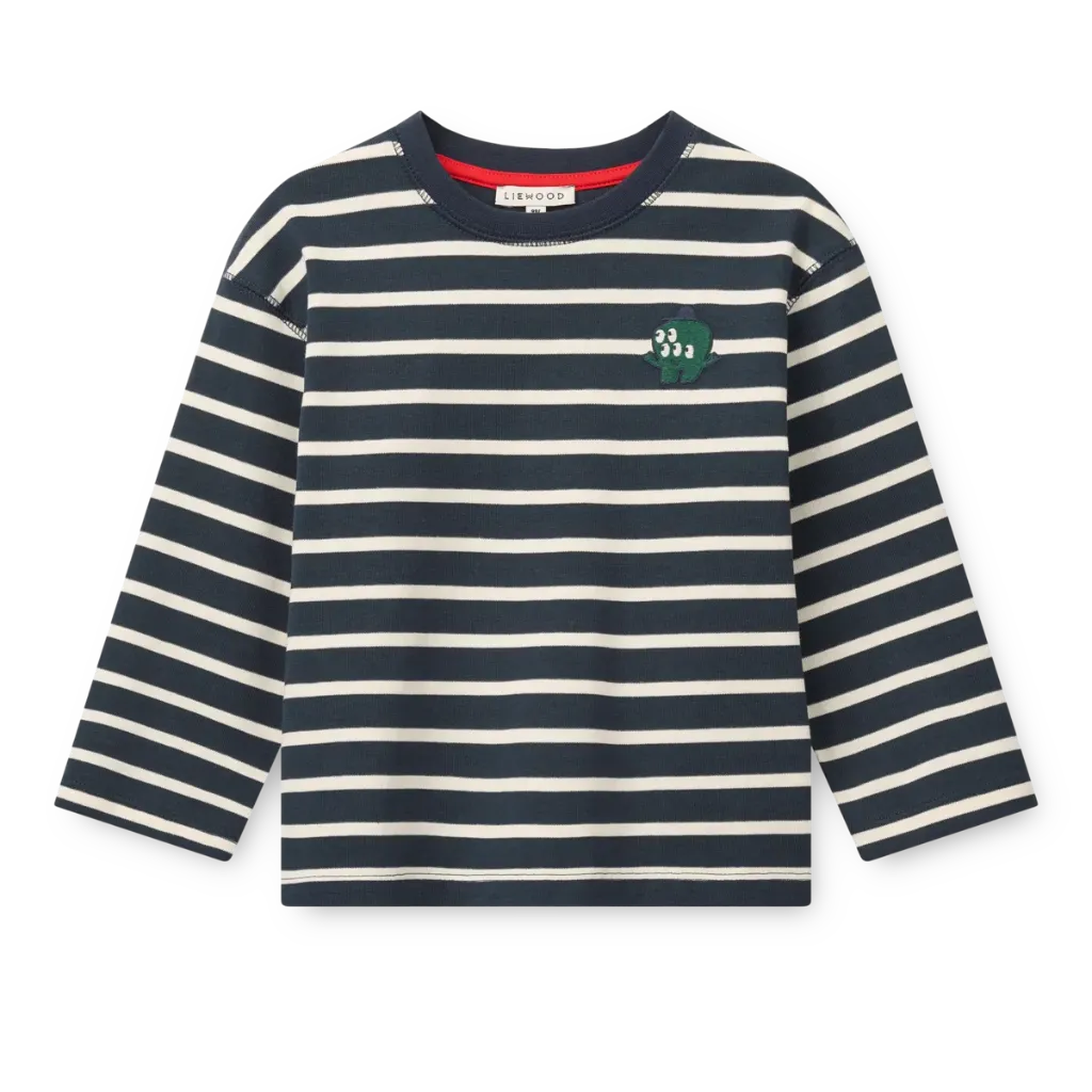 Tyler Long-Sleeve T-shirt Classic Navy Crème de la Crème - Liewood (7-8 years)