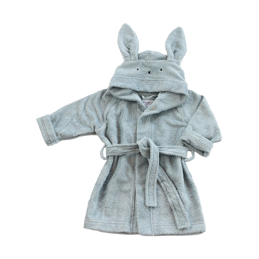 [BAMB079] Hooded Bathrobe Blue Rabbit - Bamboom
