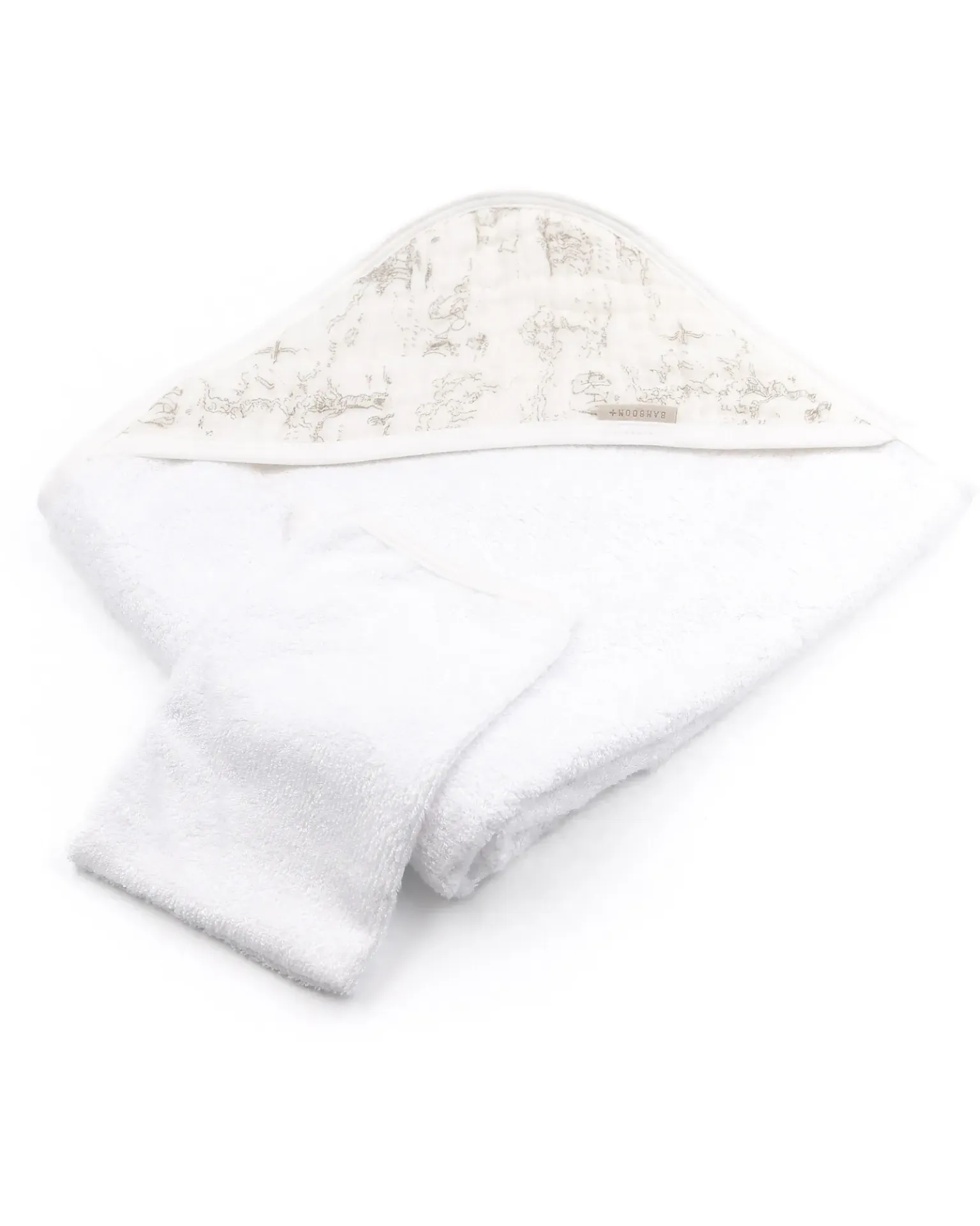 Cape de bain avec gant de toilette Boomy's World Oyster Gray - Liste de naissance d'Hélène Pollart et Simon Sabbatini