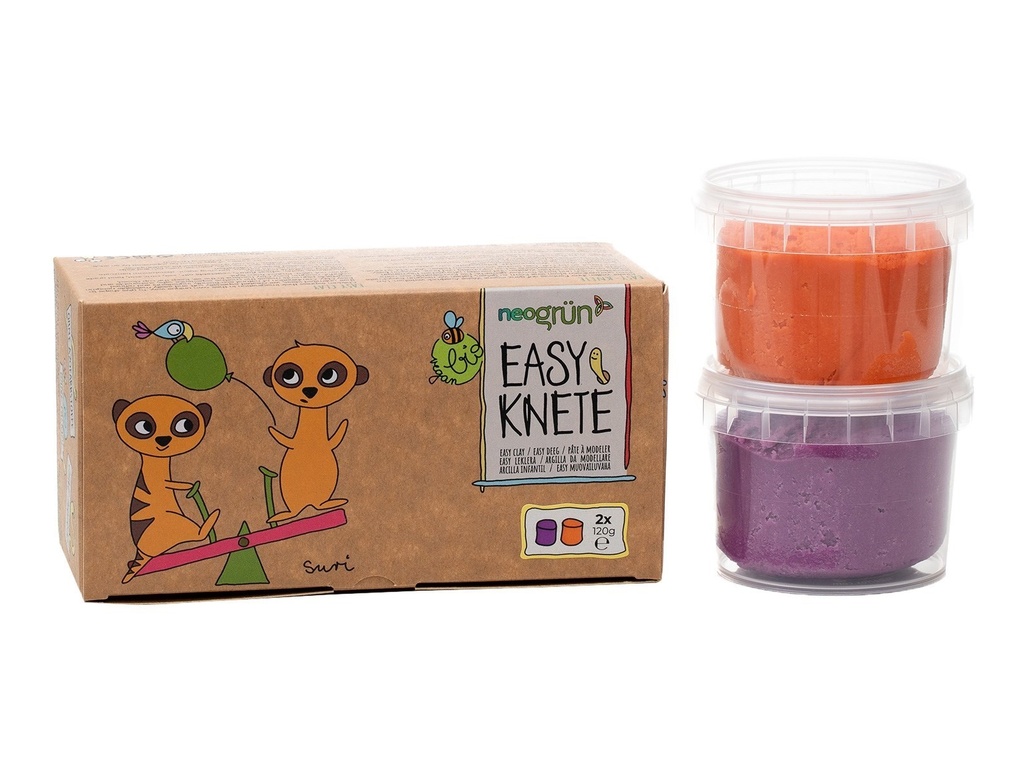 Set van 2 vegan bio-Easy-kleien Suri oranje/paars - Neogrün