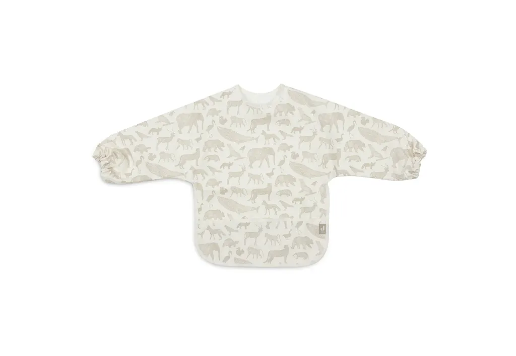 Bavoir imperméable avec manches Animals Olive Green - Jollein