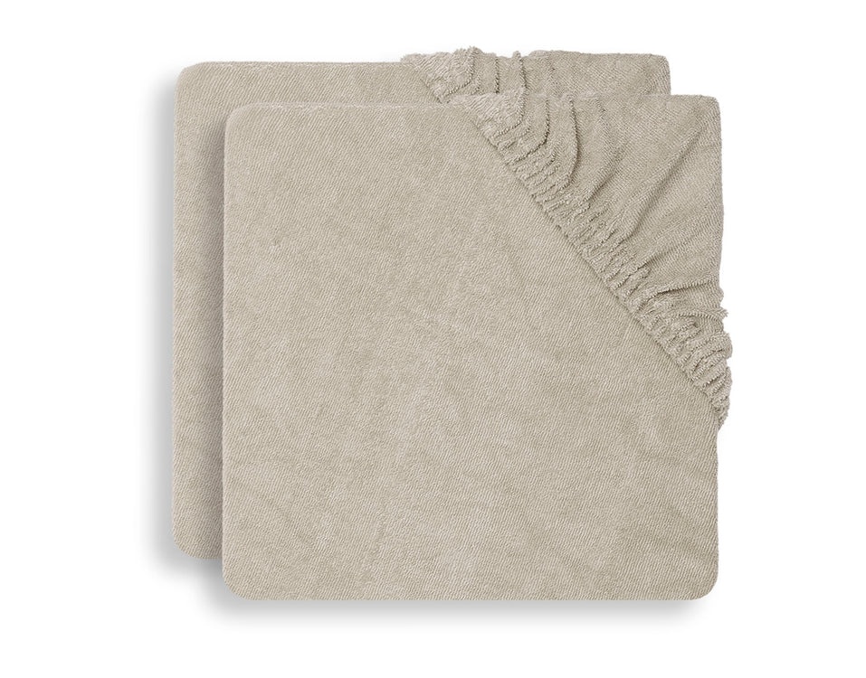 Set van 2 Aankleedkussenhoezen Badstof Nougat - Jollein