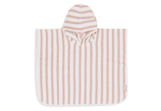 Poncho de bain éponge Stripe Wild Rose - Jollein