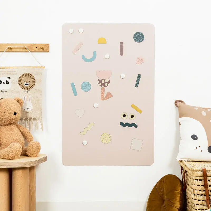 Rectangular Magnetic Board with Accessories Rosy Beige - Ferflex