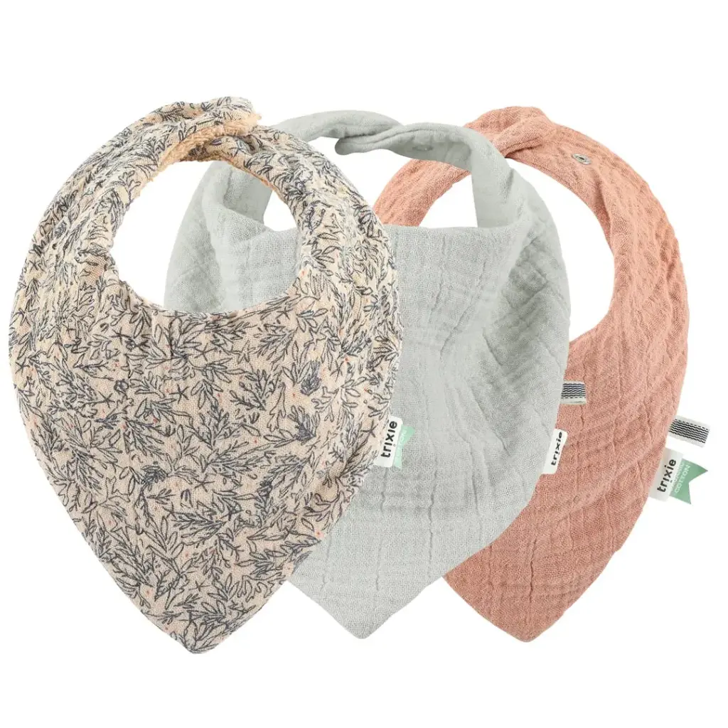 Set of 3 Bandana Bibs Lovely Leaves - Trixie