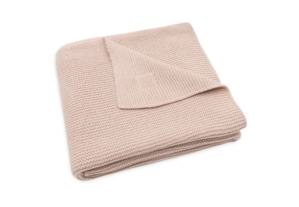Wiegdeken 75x100cm Basic knit Wild Rose - Jollein