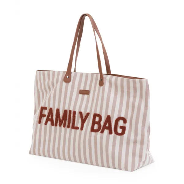 Family Bag Sac à Langer - Rayures - Nude/Terracotta - Childhome