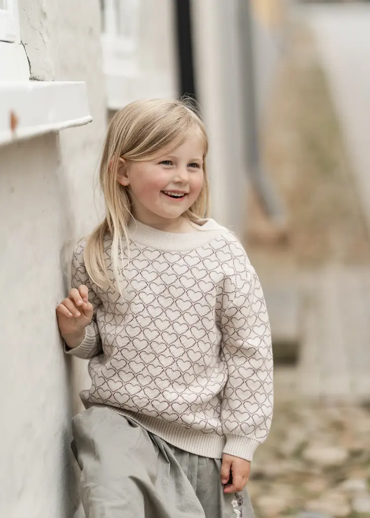 Heart Sweater Summer Sand - Hänevild (86-92)