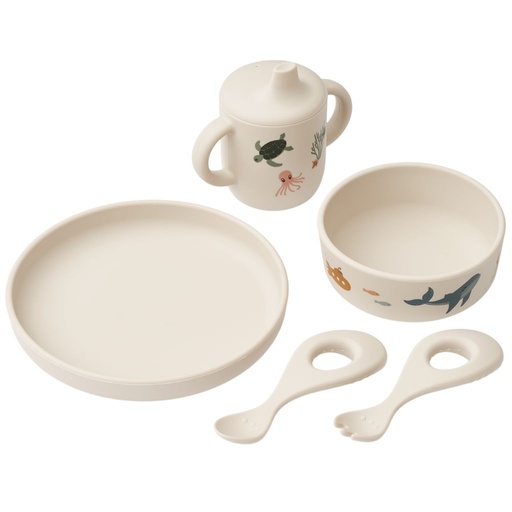 [LISTELAURAETJAWAD37] Set de vaisselle en silicone Sea Creature - Liste de naissance Laura Mertens et Jawad 