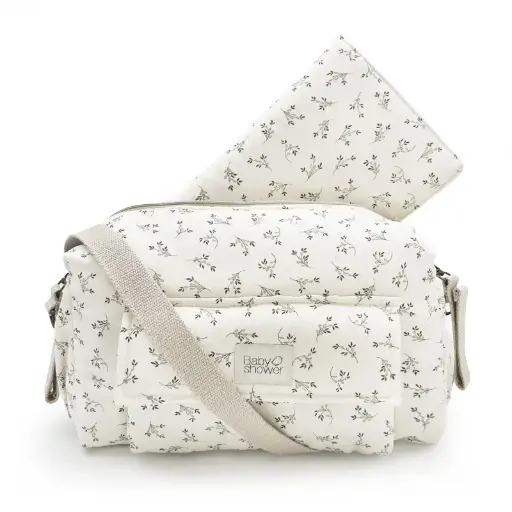 [LISTELAURAETJAWAD44] Sac à langer Camila Olive Bloom - Liste de naissance Laura Mertens et Jawad Tahraoui