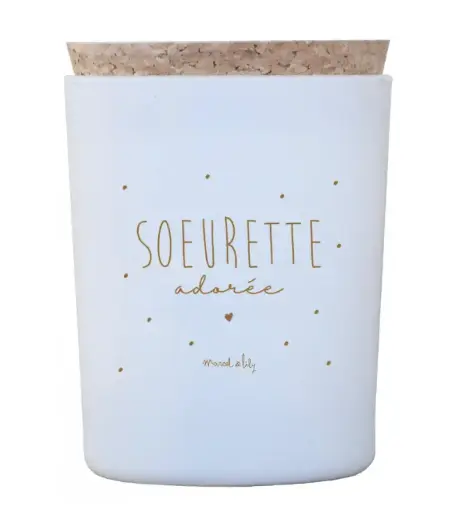 [LISTELAURAETJAWAD47] Bougie Soeurette adorée parfumée au Miel - Liste de naissance Laura Mertens et Jawad Tahraoui