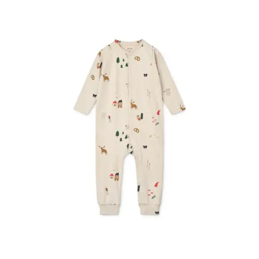 Birk Printed Pyjamas Jumpsuit - Holiday / Sandy