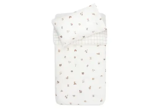 Housse de couette et taie Animal Friends 100x140 cm - Jollein