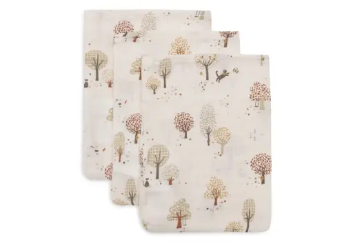Gant de Toilette Gaze de Coton Tiny Park 3 unités - Jollein