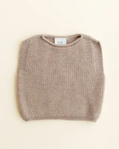 Vest Harvey en laine mérinos Sand - Hvid