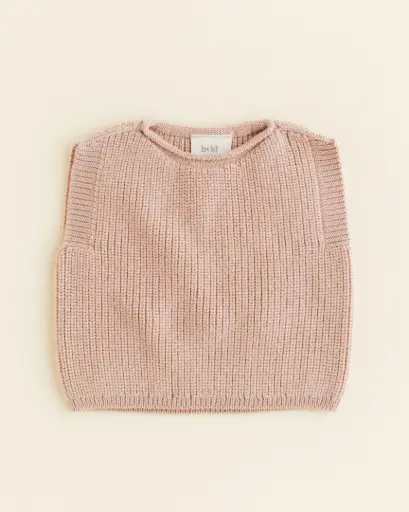 Cardigan sans manches Harvey en laine mérinos Apricot - Hvid