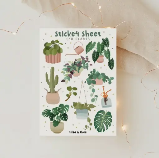 Feuille d'autocollants Plantes - Tilda & Theo