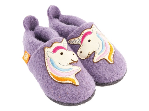 [LISTESAINTNICOLASJEANNE01] Chaussons en laine mérinos Wolli Licorne pointure 28/29 - Liste de Saint-Nicolas de Jeanne