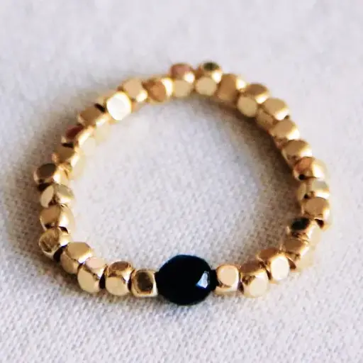 Bague tressée minimaliste en acier inoxydable doré - Bazou