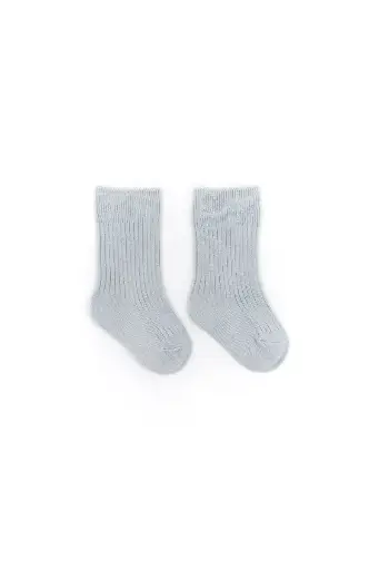 Chaussettes côtelées en bambou bleu ciel  - Liste de naissance Tess Mardulyn et Basile De Wulf